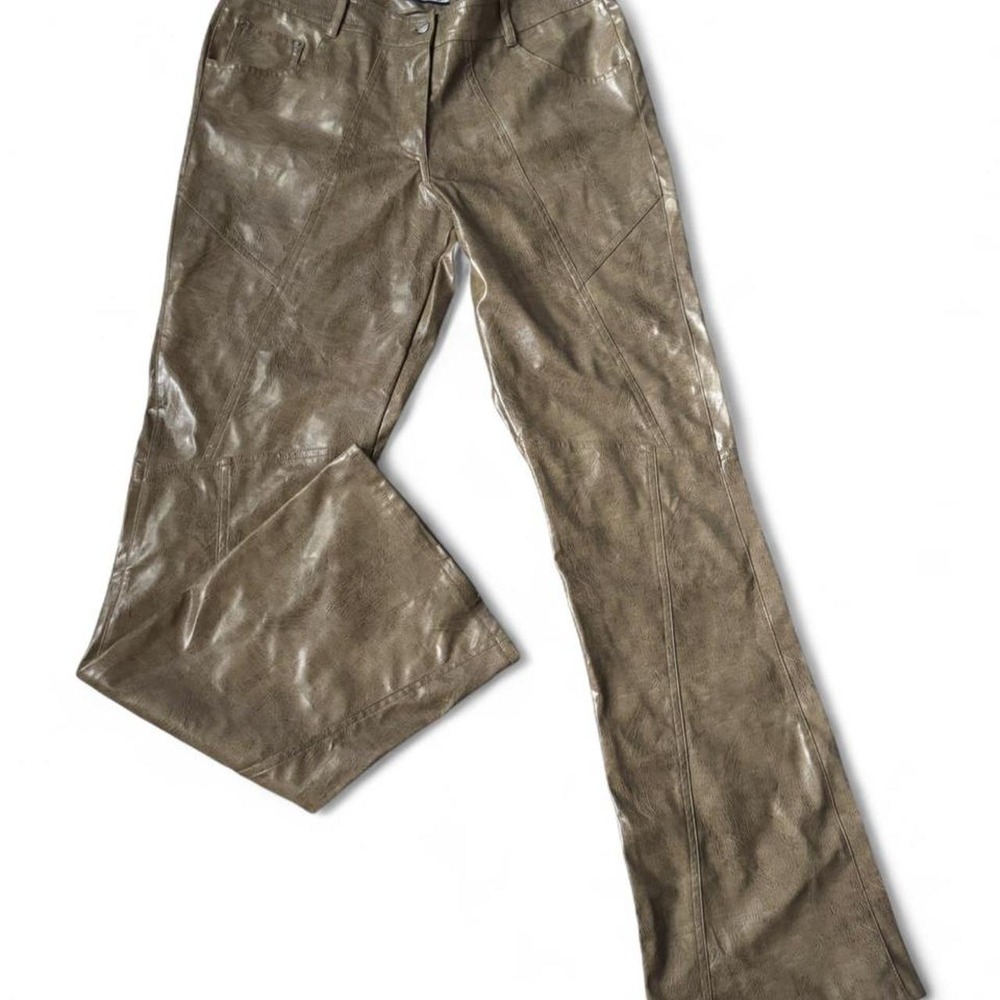 Y2K Faux Leather Tan Pants